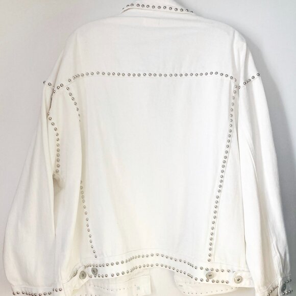 New Without Tag POL Denim White Jacket Women's Large - Picture 2 of 2